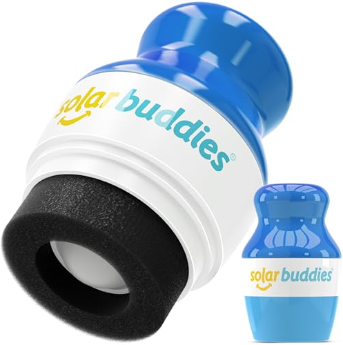 Applicateur de crème solaire Solar Buddies - Bleu complet - Applicateur de crème solaire et de lotion rechargeable à éponge pour enfants, adultes et familles - Contient 100 ml