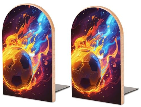 Buchstützen Fußball Buchregalhalter Buchstütze Buchständer Holz Bücherregal Buchstopper Für Regale 2 Stück