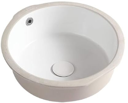 Badezimmer-Waschbecken aus Keramik, rund, Unterbauwaschbecken, eingebettet, Kratzfest, Kunstwaschbecken, kleines Apartment-Badezimmer für Hotel, Wohnmobil, Küche, Waschraum