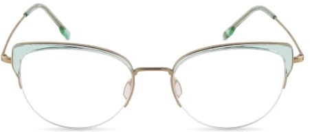 Rodenstock Schmetterling Beta-titanium Brillen in Light Green, Gold für Damen, Brille mit Sehstärke, optional mit Sonnenbrillen tönung oder Blaulichtfilter (Modell R7139)