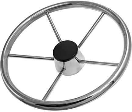 DOFABI 13-1/2in Sport Lenkrad 5 Speichen Edelstahl Boot Lenkrad Marine Schnellboot Ponton Power Segel Steuerrad für Boote