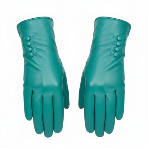 TheGloveHut Womens Genuine Soft Leather Gloves Fully Lined Gift Boxed (Jade, Medium 7)