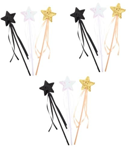 Abaodam 9 Stk Zauberstab aus Pailletten Glitzer Zauberstab Feenstab Halloween-Kostüme für Kinder fairy wand kinderkleider Zauberstäbe mit Schleifendesign Zauberstab Spielzeug Stoff