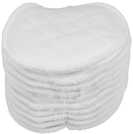12 Couches en Coton Blanc 10 Pièces | Lavables, Doux et Confortables, Absorbants, pour Grossesse et Allaitement, Design Simple et Élégant