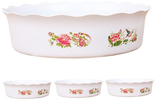 Hintyne Pot de Fleurs en Forme de Bol de Lotus 4 pièces de 6,7 Pouces Bol en Plastique pour Plantes jardinière hydroponique Bol de Lotus pour nénuphar Jonquille succulente Aquarium Maison