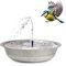 matches21 HOME & HOBBY Solarbrunnen Set für draußen - 50 cm Zink-Schale als Garten-Brunnen Spring-Brunnen
