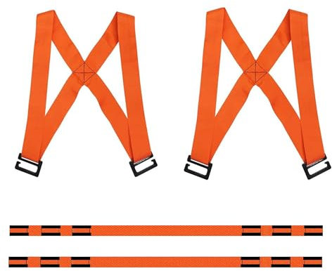 Tracolla per carichi pesanti, set da 2, cinghie rinforzate per mobili, trasloco, apparecchi elettrici, spallacci ergonomici per trasporto sicuro, non irritano la schiena e non fatica