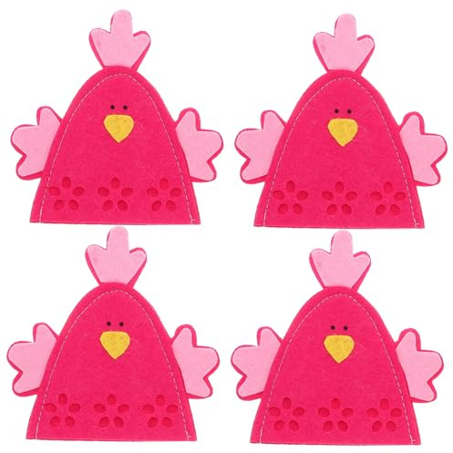 LIFKICH 4 Pezzi Copriuova Pulcino Pasqua Sacchetto Decorativo Uova Forniture Pasqua Decorazioni Tavola Sacchetto Riutilizzabile