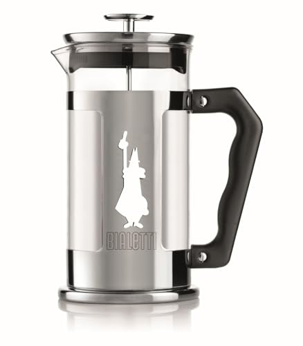 Bialetti Presse à café Preziosa, filtre à piston pour café ou thé, corps en acier inoxydable et récipient en verre borosilicaté, lavable au lave-vaisselle, 350 ml, pour 3 tasses (Lot de 6)
