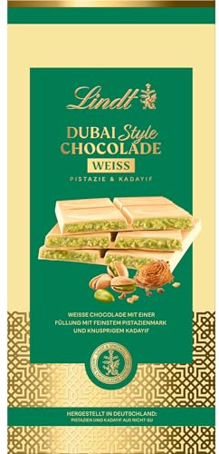 Lindt Schokolade | DUBAI STYLE Chocolade Weiß, 150g Tafel, Geschenk | Weiße Schokolade, Pistaziencreme & knuspriger Kadayif, zum Teilen & Verschenken, orientalische Spezialität, Genussmomente
