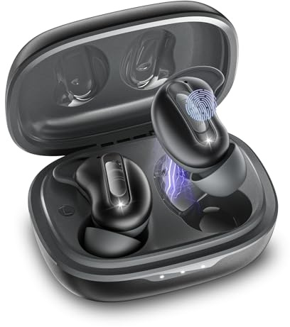 Wireless Earbuds, Mini Sleep Earbuds ANC Bluetooth 5.4 Headphones In Ear with ENC Noise Cancelling Mic, 48H Playtime Sleep Headphones Design for Side Sleeper, HiFi Stereo IP7 Waterproof Ear Buds Black