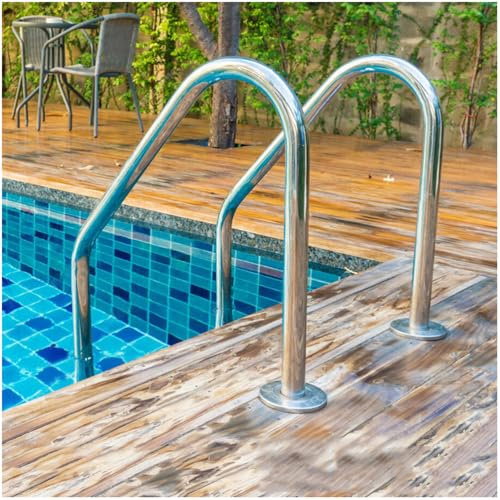 DVTFRUI Level 3 SL, Escalera De Piscina, Escalón De Acero Inoxidable Enterrado De 3 Peldaños para Piscina Interior/Exterior, Peldaños Antideslizantes Escalera De Piscina con, Fácil Montaje