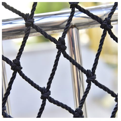 Filet de sécurité pour décoration extérieure – Garde-corps en corde noire pour escalier, balcon et clôture – Protection d'intérieur/extérieur – 1 x 9 m