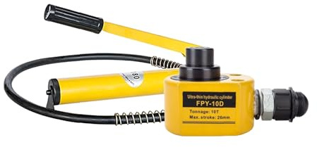 ERSINIAN 50T Low Profile Hydraulic Jack Power Kit,CP-700 Manual Hydraulic Hand Pump,Low Profile Jack, 2.7in Stroke Industrial Micro Hydraulic Cylinder(10T jack+CP-180 hand pump)
