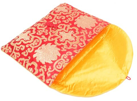 iplusmile Bolsa de Brocado Rojo para Escrituras Budistas con Estilo Tradicional Chino y Archivos A4, Multifuncional y Elegante para Costumbres y Regalos