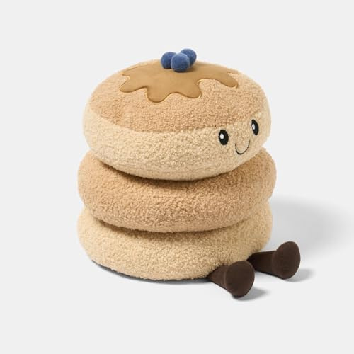 OHS Blueberry Pancake Plush Pillow, Decorative Pillows Stuffed Toy Novelty Cushions for Sofa Bed Cuddle Cushion Cute Room Decor Throw Pillow Gifts for Adults Kids Girls Boys, 25cm