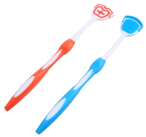 Toyvian Spazzolino per Lingua in Nano Plastica 2 Pezzi Setole Micro Appuntite per Pulizia Profonda e Igiene Orale per Adulti