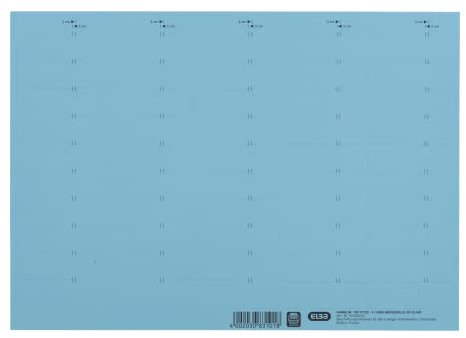 ELBA Beschriftungsschild für Komfort-Sichtreiter Vertic, 50 Stück, blau