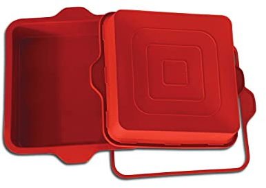 silikomart | SFT306 Moule à gâteau en Silicone CARRE, antiadhésif, Lot de 1 Moule à gâteau avec anneau de sécurité, 228 x 228 mm, h 50 mm, Volume 2,3 l, Made in Italy