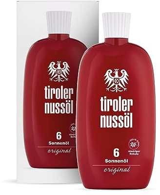 Tiroler Nussöl Original Sonnenöl wasserfest Bräunungsbeschleuniger mit Sonnenschutz LSF 6-150 ml
