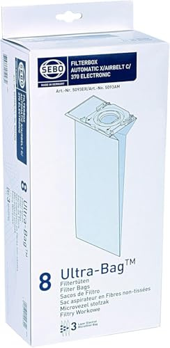 Sebo Genuine X1 X2 X3 X4 X5 Extra Pet XP2 XP3 5093ER Vacuum Cleaner Dust Bags by SEBO