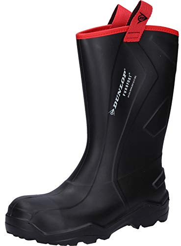 Dunlop Protective Footwear, C762043.CH, Purofort+ Rugged Full Safety, Noir/Rouge, Taille 43 EU