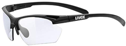 uvex sportstyle 802 V small - Sportbrille für Damen und Herren - selbsttönend - beschlagfrei - black matt/smoke - one size