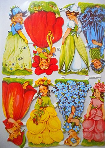 Glanzbilder Fee Obst Blume Kind EF 7141 Oblate Posiebilder Scrapbook Deko GWI 503