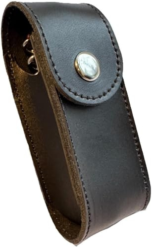 Tuff Luv Echt Leder Holster Hülle Tasche [Kompatibel mit Victornox] Swiss Army Pen Knife (5-8 layers) with - Braun