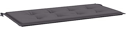 vidaXL Cojín de Banco de Jardín, Cojín de Asiento Antideslizante, Cojín de Exterior, Almohada de Silla para Patio Salón, Tela Oxford Gris Antracita