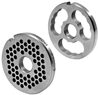 Wolfcut R70 Lochscheibensatz 5mm Bohrung und 1 Vorschneider System Unger Werkzeugstahl Kompatibel mit Fleischwölfe der Größe R70. z. B.: Bizerba; Krefft, Mado, Gigant, usw.