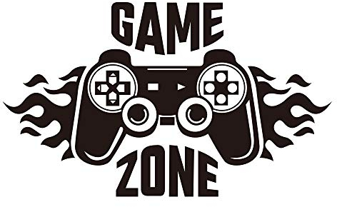 Calcomanías de pared de Game Zone, pegatinas de pared de control de jugador, decoración de vinilo extraíble para habitación de niños, hogar, sala de juegos (40 x 22 cm)