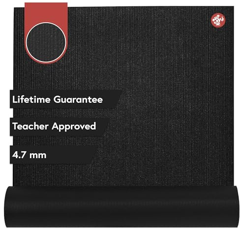 Manduka PROlite Yoga Mat - Teacher Recommended, Grippy Textured 4.7mm ultra-dense, Hot Yoga Workout, Studio at Home Pilates