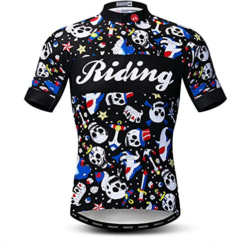 Hotlion Radtrikot Herren Kurzarm Bike Shirts Atmungsaktiv Fahrradbekleidung Tops mit 3 Rückentasche, CF0118, XXL