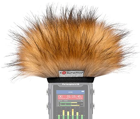 Gutmann Mikrofon Windschutz Fell für Tascam Portacapture X8 Premium Edition Fox mit Innenfutter, Outdoor Handgefertigt in Deutschland