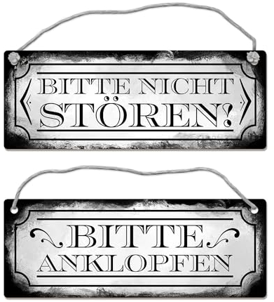 Bitte anklopfen oder Bitte nicht stören! Wendeschild um deinem Besuch oder deinen Gästen anzuzeigen, dass sie eintreten können oder eben auch nicht