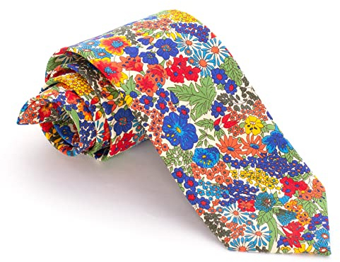 Cencibel Smart Casual Cravate Liberty Margaret Annie Fleurs Bleu/Rouge, rouge, taille unique