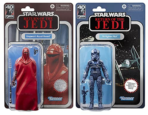 Star Wars The Black Series Carbon-Optik Emperor’s Royal Guard & TIE Fighter Pilot, Action-Figuren (15 cm) Doppelpack