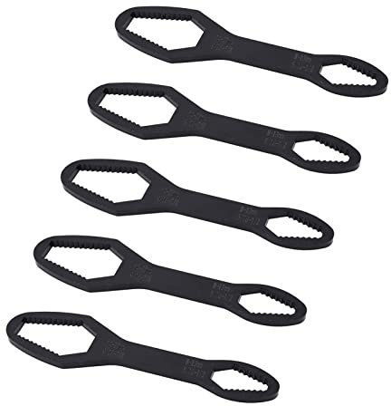 5 Stück 160 Mm Doppelmaulschlüssel, Legierter Stahl Universelles Selbstspannendes Schraubenschlüssel-Werkzeug, 8–22 Mm Arbeitsbereich, 5 Mm/0,2 Zoll Dicke (D Schwarz)