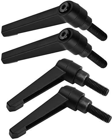 Nivofu 4 Stück Klemmhebel Griff, M8 Verstellbare Klemmhebel aus Kohlenstoffstahl, Befestigungsgriff, Klemmhebel mit Gewindebuchse, Maschinengriffe für Schweißgeräte Druckgeräte, Schwarz (25mm)