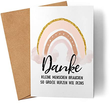 Kleine Menschen brauchen große Herzen wie deins Karte Erzieherin Kindergarten Tagesmutter Abschied