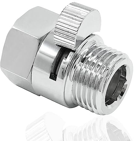 Hitefu Duschkopf-Absperrventil, Wasserdurchflusskontrolle, G1/2 Zoll Duschflussregelventil, Messing-Duschdruckregler für Handbrause-System (gebürstetes Nickel)