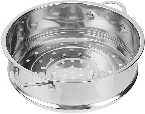 Kichvoe Stainless Steel Steamer Basket 11.41X9.05X2.55 Inch Multi-Functional Kitchen Cooking Steamer Insert for Vegetables Seafood Dumplings
