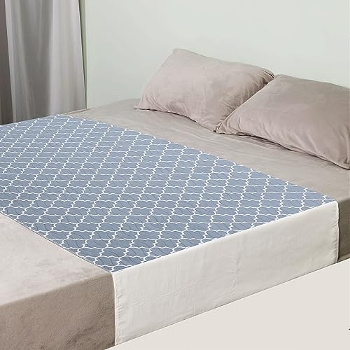 OUTCREATOR® Saddle Style Bed Pad with Tuck-in Sides, 34 x 60 Reusable Incontinence Underpad, Absorbent Waterproof Washable Quilted Tuckable Mattress Protector for Adults, Elderly, Kids, Pets (Gray)