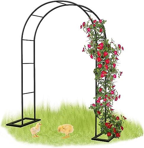 Arche de Jardin en Métal,Arceau à Rosiers pour Plantes grimpantes Rose,Arcade de Décoration de Mariage,Tonnelle de Pergola en Acier Durable,Largeur 120cm 140cm 200cm 240cm 300cm ,W140cm x H230cm