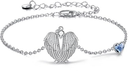 YAFEINI Tier Armband Sterling Silber Faultier/Highland Kuh/Pinguin/Kolibri/Red Panda/Axolotl/Mondstein/Opal/EngelFlügel/Italienisches Horn/Dragonfly/Cello/Evil Eye Armband Tier Schmuck für Frauen