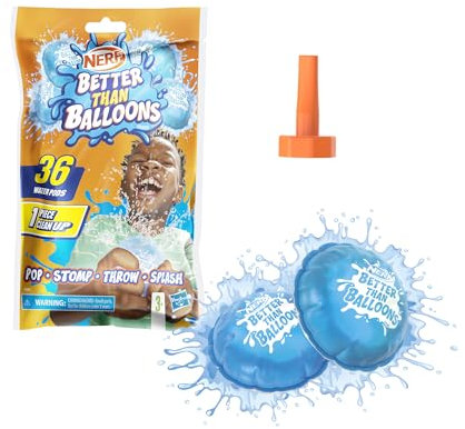 NERF Besser als Luftballons Wasserspielzeug, einfach zu reinigen, 36 Kapseln, viele Möglichkeiten zum Spielen, Hinterhof-Wasserspaß, Geschenke für Kinder, ab 3 Jahren
