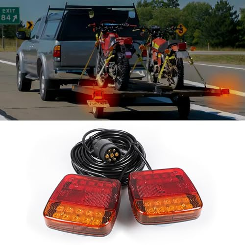 Yinaolan LED Magnetische Anhänger Rückleuchten Set mit 7.5m Kabel, 7-polig Anhängerbeleuchtung Kennzeichenbeleuchtung für Anhänger, Wohnwagen oder PKW LKW Caravan Boot Vans