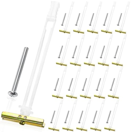 Peohud 20 Pack Drywall Anchor with Included Bolts for 1/4-20, Heavy Duty Hollow Wall Anchors for TV Mounting, Cabinets, Holds up to 265lbs Each in 1/2 Drywall