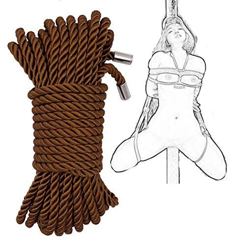Deluxe Bondageseile SM Bondage Seil Fesselseil Weiches Merzerisiertes Seil mit Metallspitze BDSM Handfesseln Armfesseln Fußfesseln Fesseln Set Sex Spielzeug für Paare Extrem 10 Meter